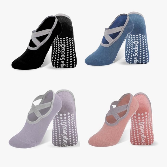 Accessories - Non-Slip Yoga Socks - Pink, Purple, Black or Blue